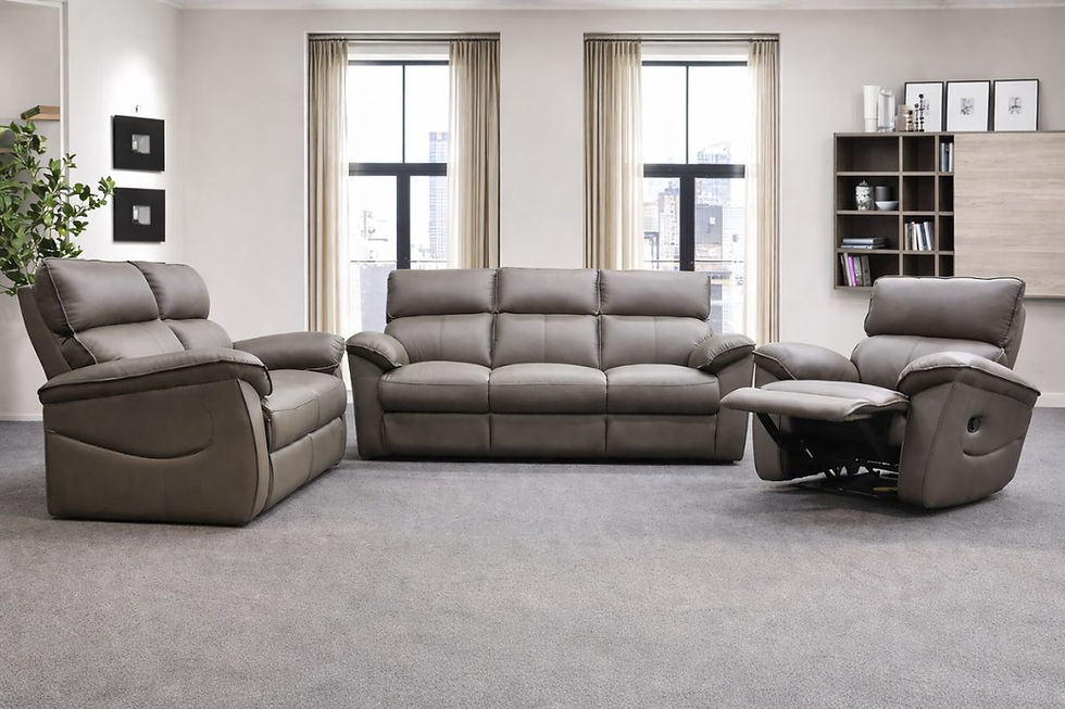 Thumbnail: N9710 Cowhide Leather 3 Seater Sofa