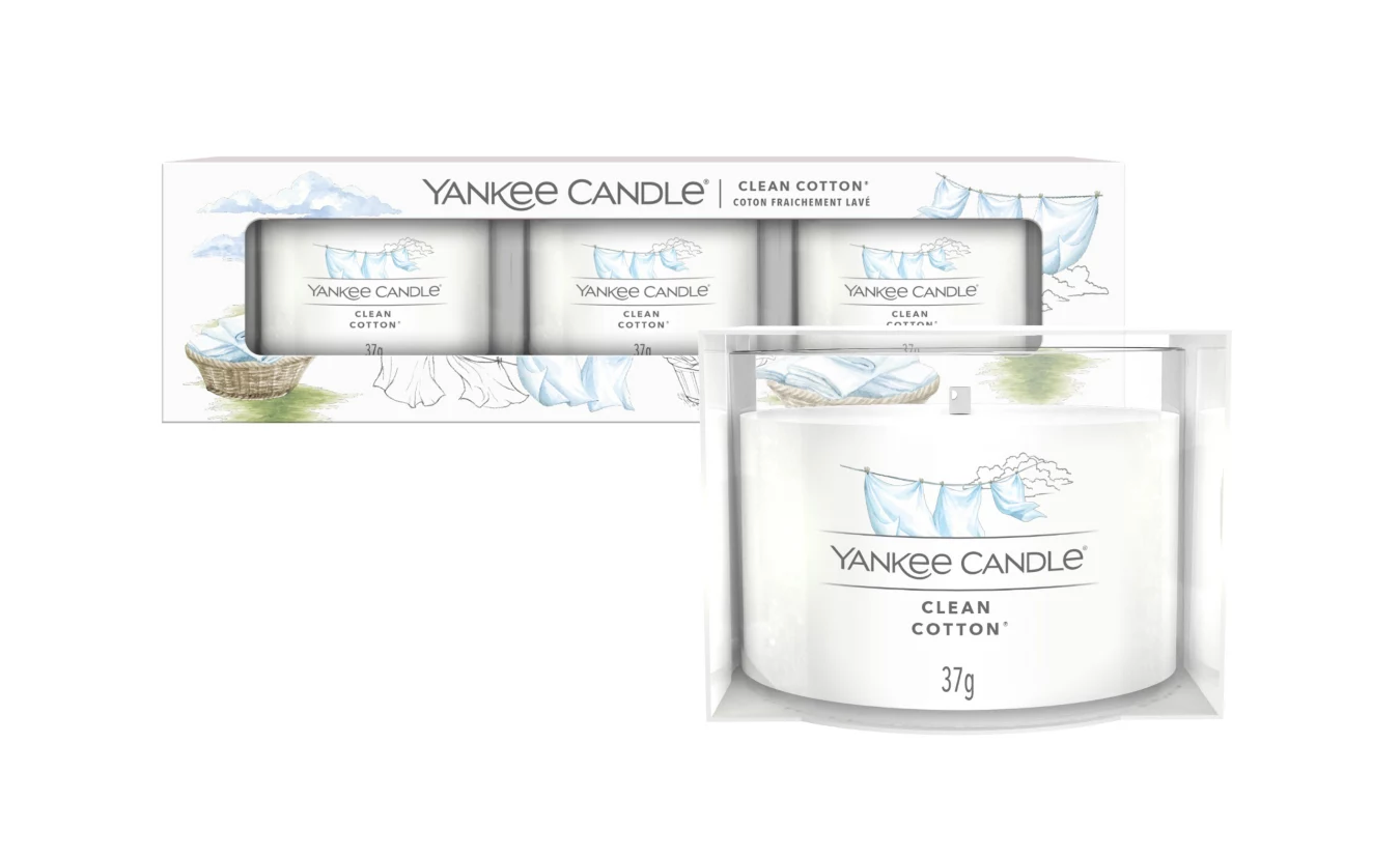 Clean Cotton (Votive in vetro confezione da 3)