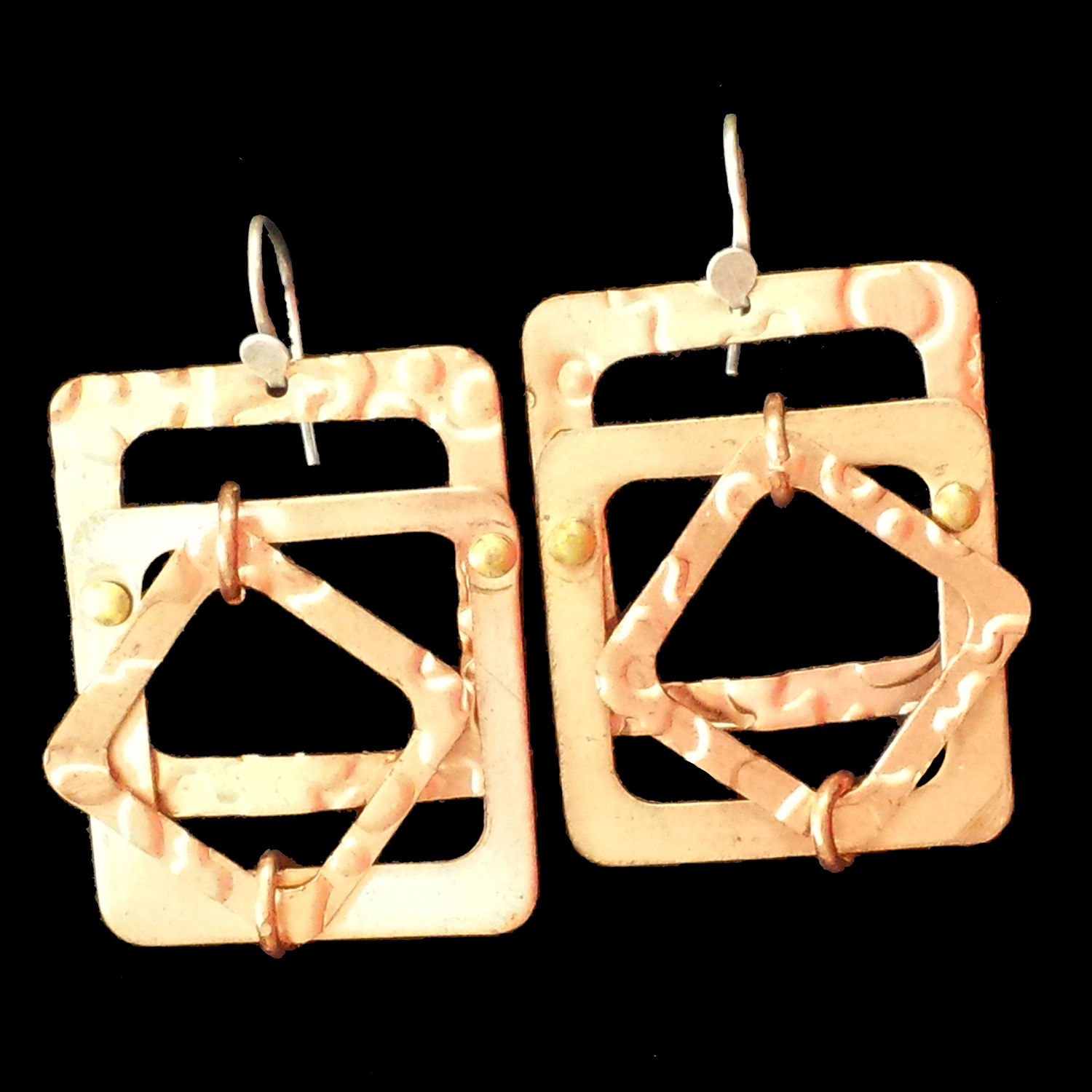Geometric Copper Earrings