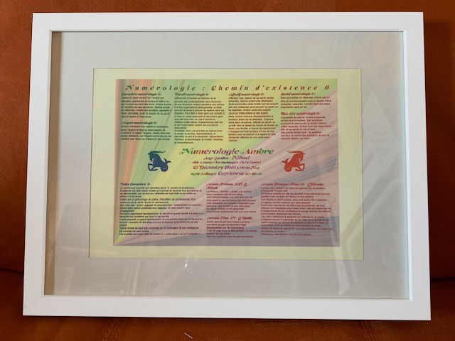NUMEROLOGIE PERSONNALISEE ENCADREE