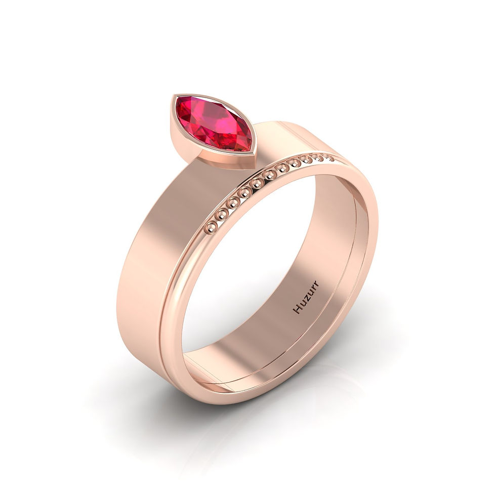 Thumbnail: Marquise Ruby Solitaire Ring