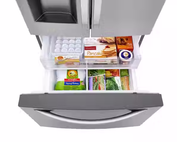 Thumbnail: 28 cu. ft. 3 Door French Door, Standard Depth Refrigerator with Dual Ice Makers