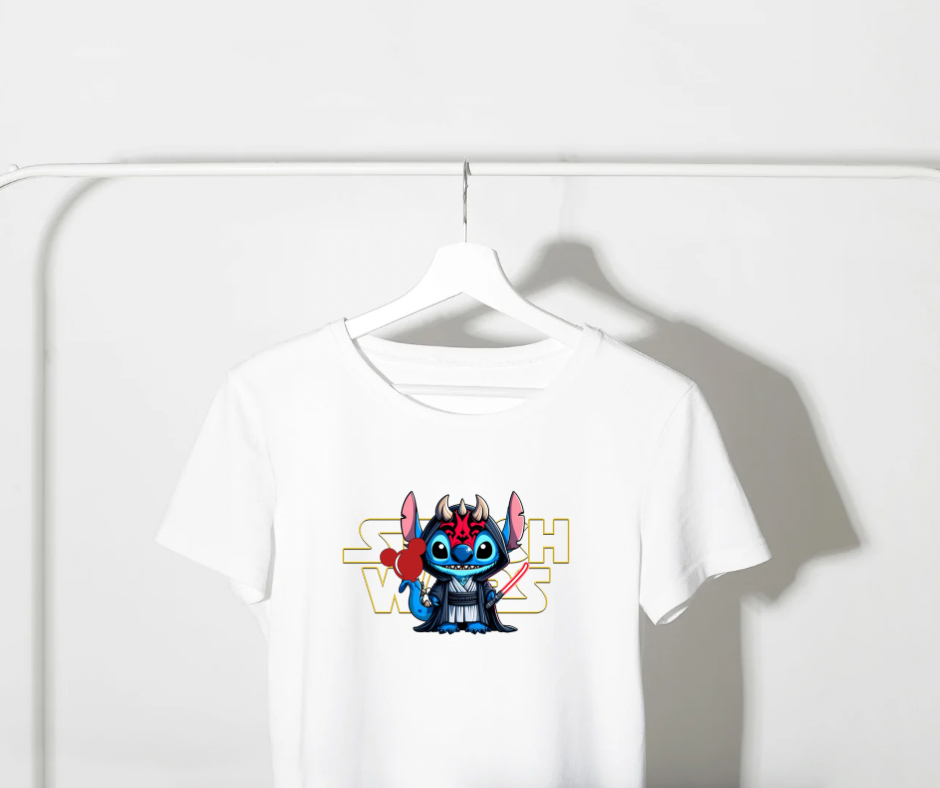 Thumbnail: Stitch Star Wars T-Shirt – Unisex Graphic Tee – Cute Disney Alien Bounty Hun