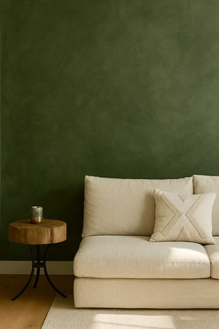 salon peint avec peinture à la chaux par Manzinia textures