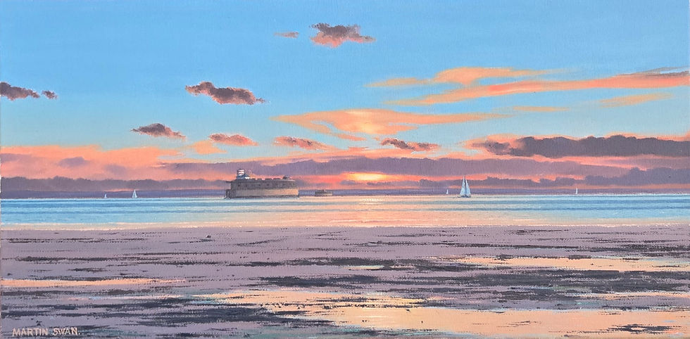 Midsummer Dawn Oil on Canvas Martin Swan 30 x 61