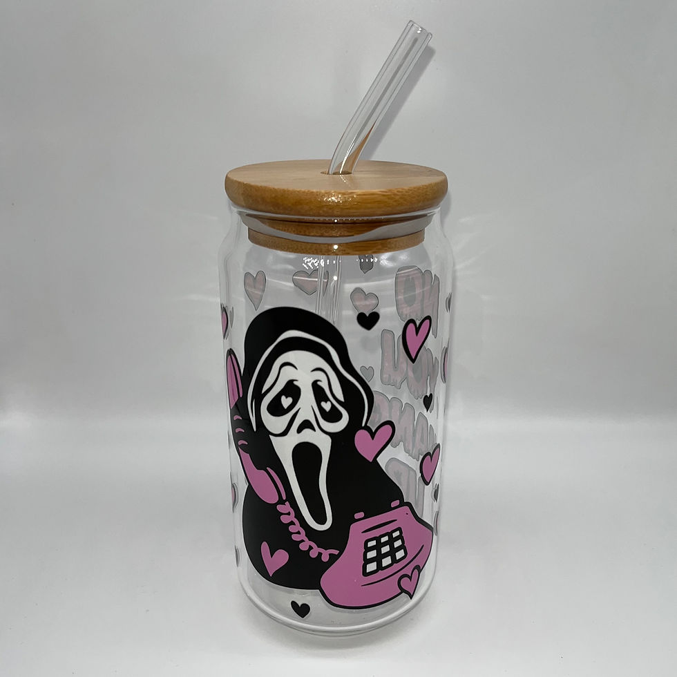 Pink Scream Inspired Can Glass