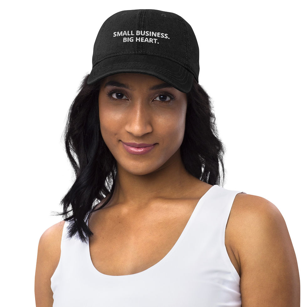 Miniatura: "Small Business. Big Heart." Denim Unisex Hat 