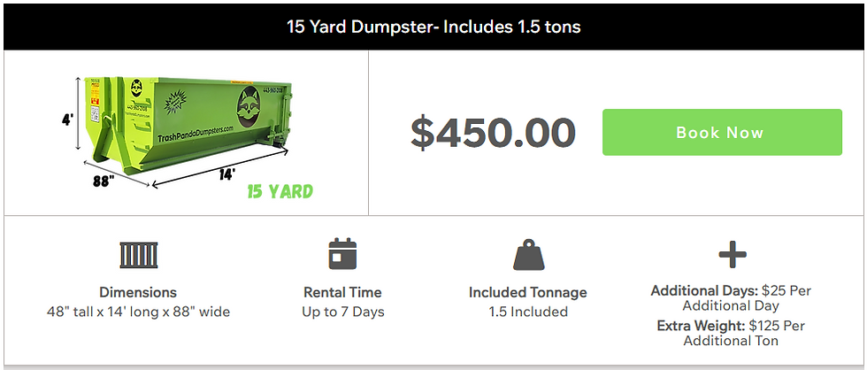 dumpster cost