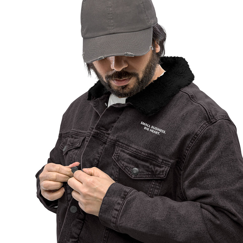 Thumbnail: "When You Support a Small Business" Unisex Sherpa Denim Jacket