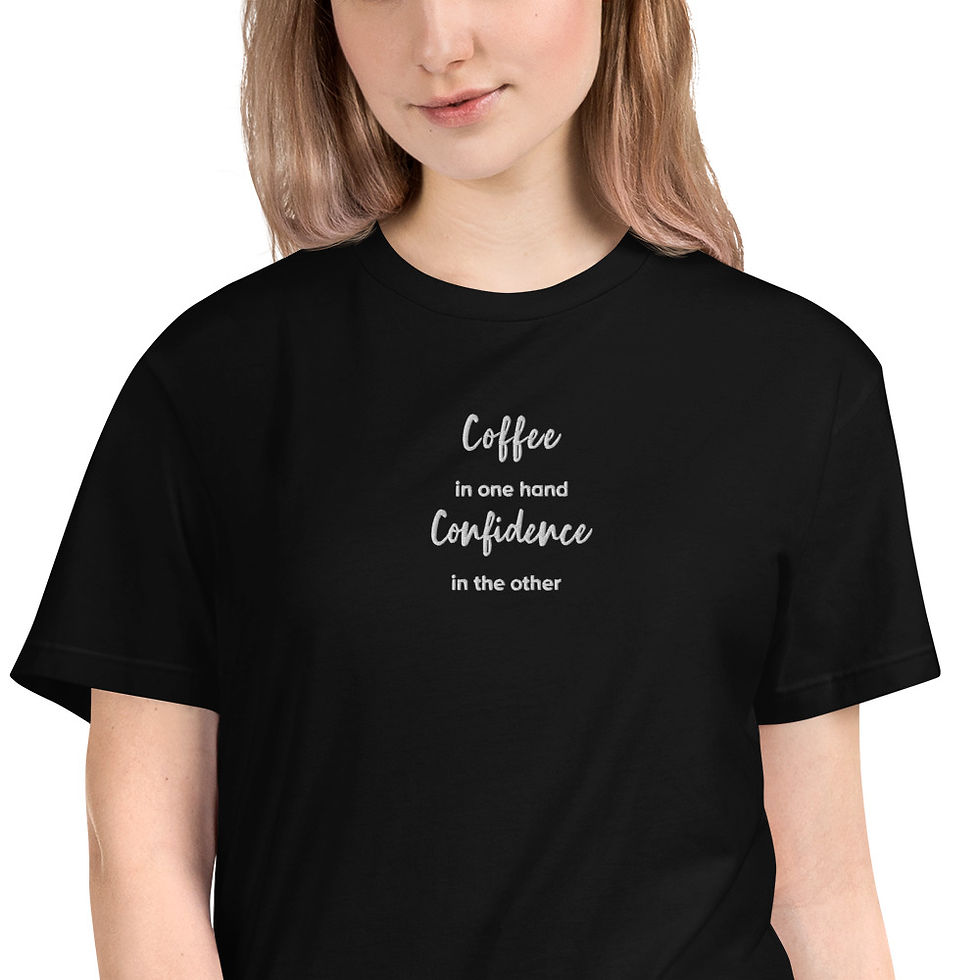 Thumbnail: "Coffee in One Hand Confidence in the Other" Unisex Tee Shirt