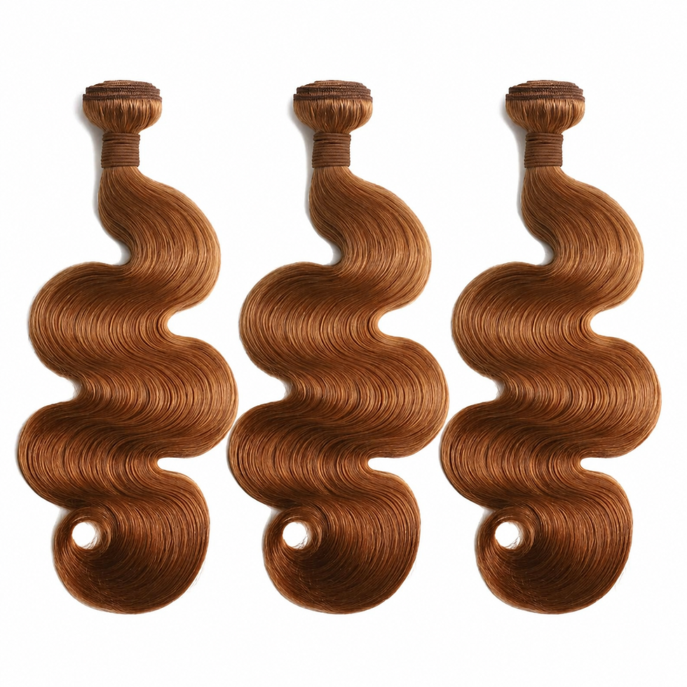 A single #30 color auburn body wave hair extension bundle from Blaqqbeautii Hair, displaying vibrant color and natural volume
