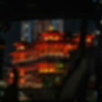 Buddha Relic Temple at night.