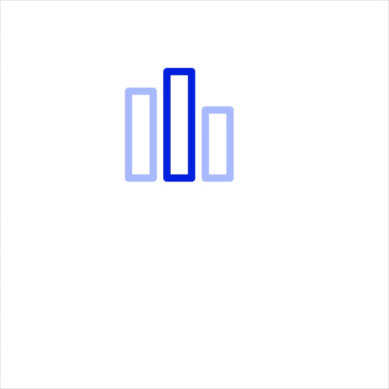 Animated graphic of a bar chart with magnifying glass over it