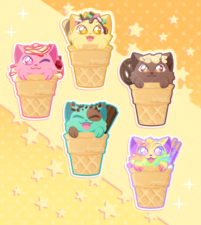 Thumbnail: Kitty Cone Stickers