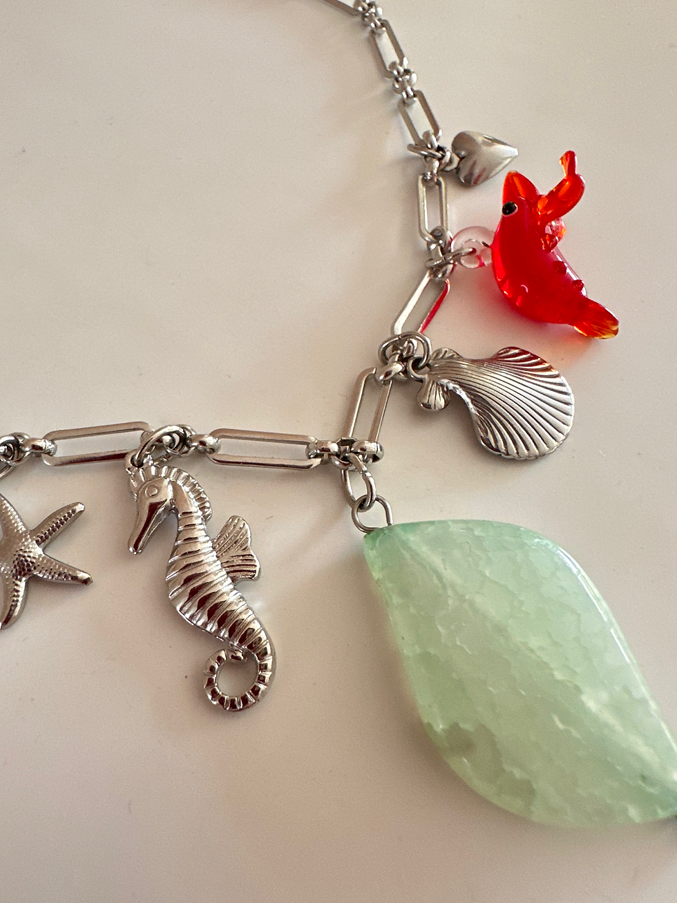 Ketting 6 bedels in stainless steel