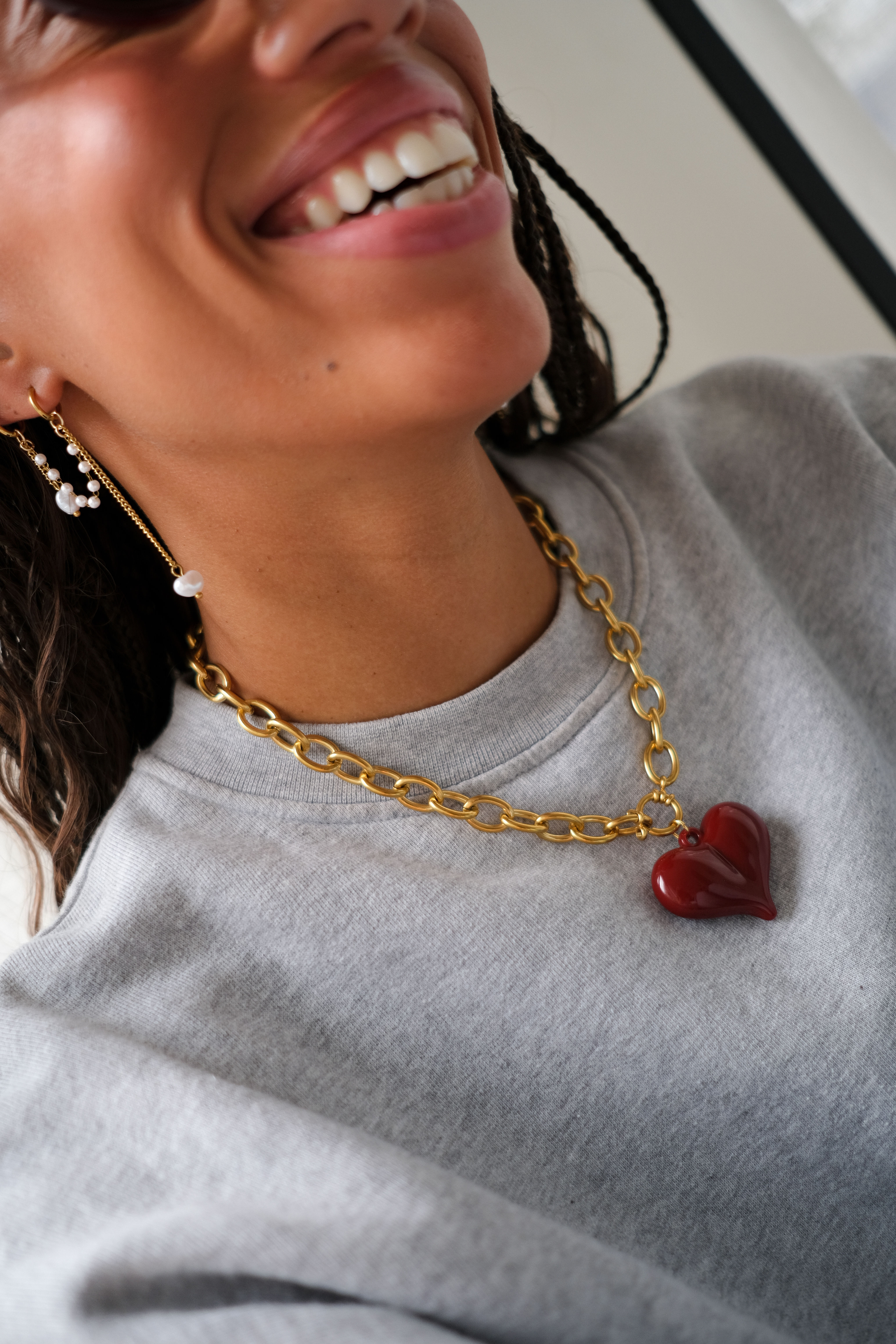 Ketting HEART bordeaux