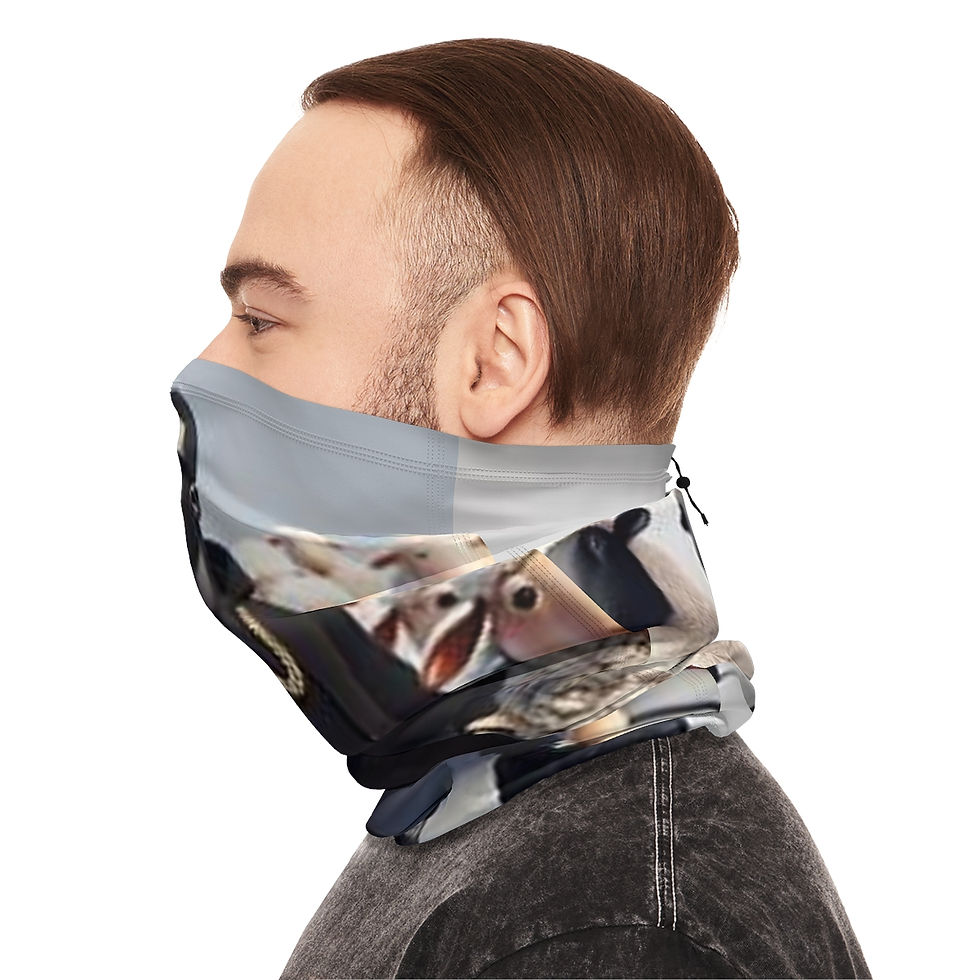 Thumbnail: Decades In Quarantine Winter Neck Gaiter With Drawstring