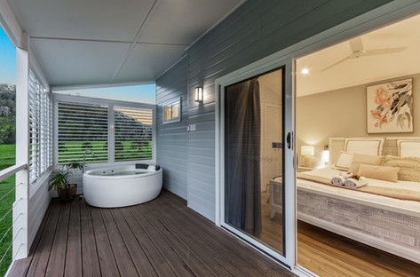 Bedroom opens to deck, 'Fern Hill'