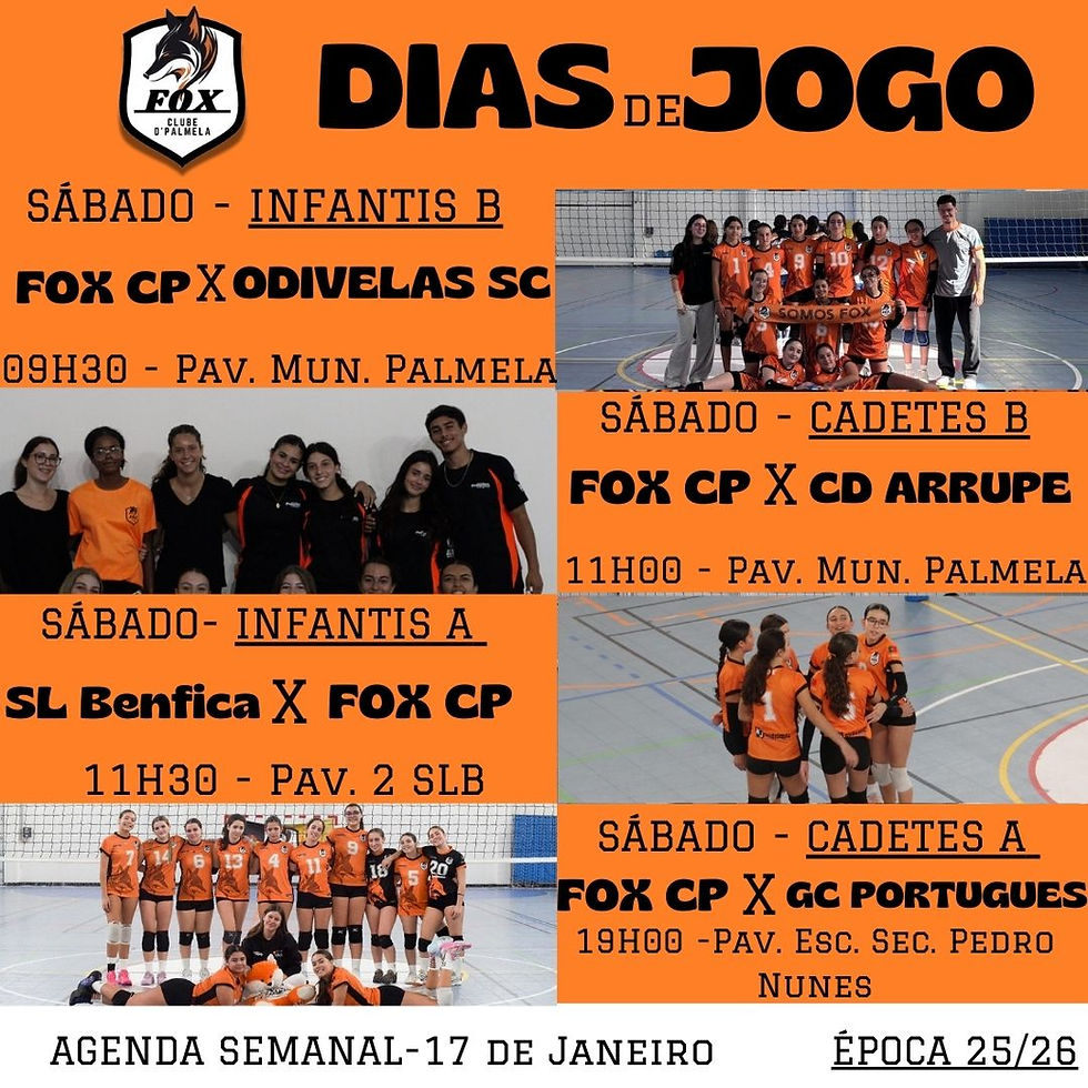 📅 Agenda dos Jogos 17 & 18 Janeiro 2026
