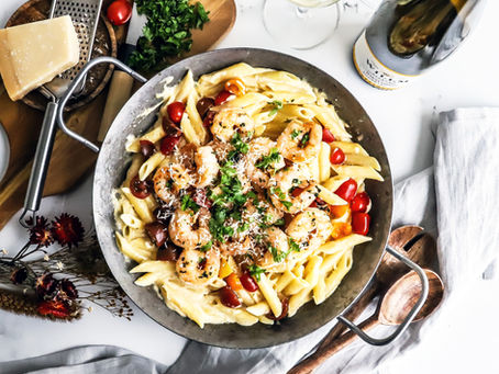 ALFREDO PASTA MEÐ RISARÆKJUM & RJÓMAOSTI