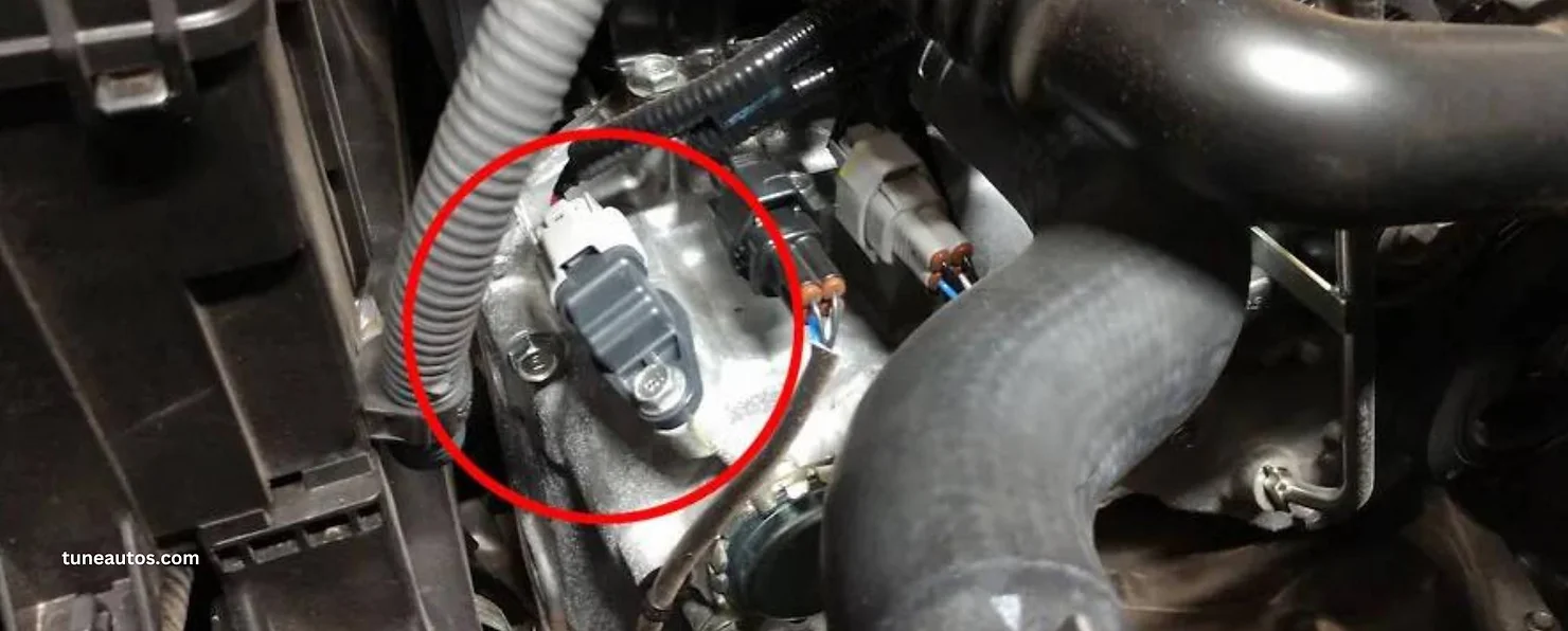 appearance of crankshaft sensor highlighted in red