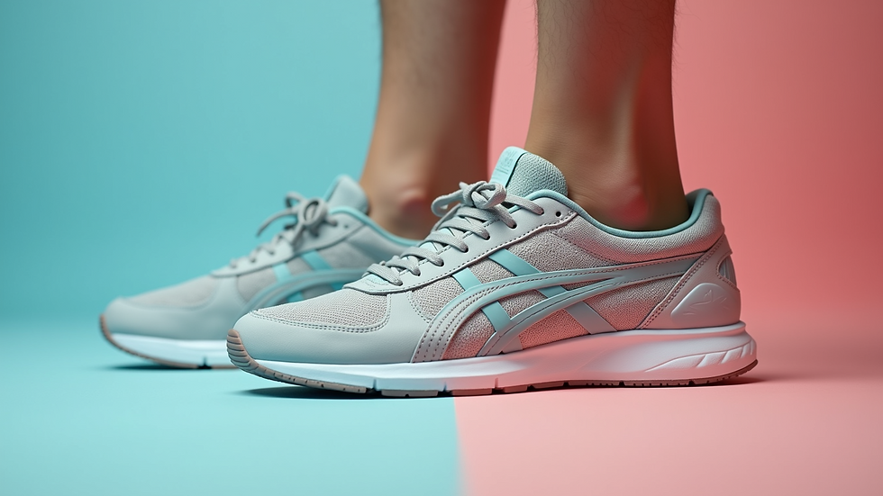 Close-up view of stylish sneakers on a clean background
