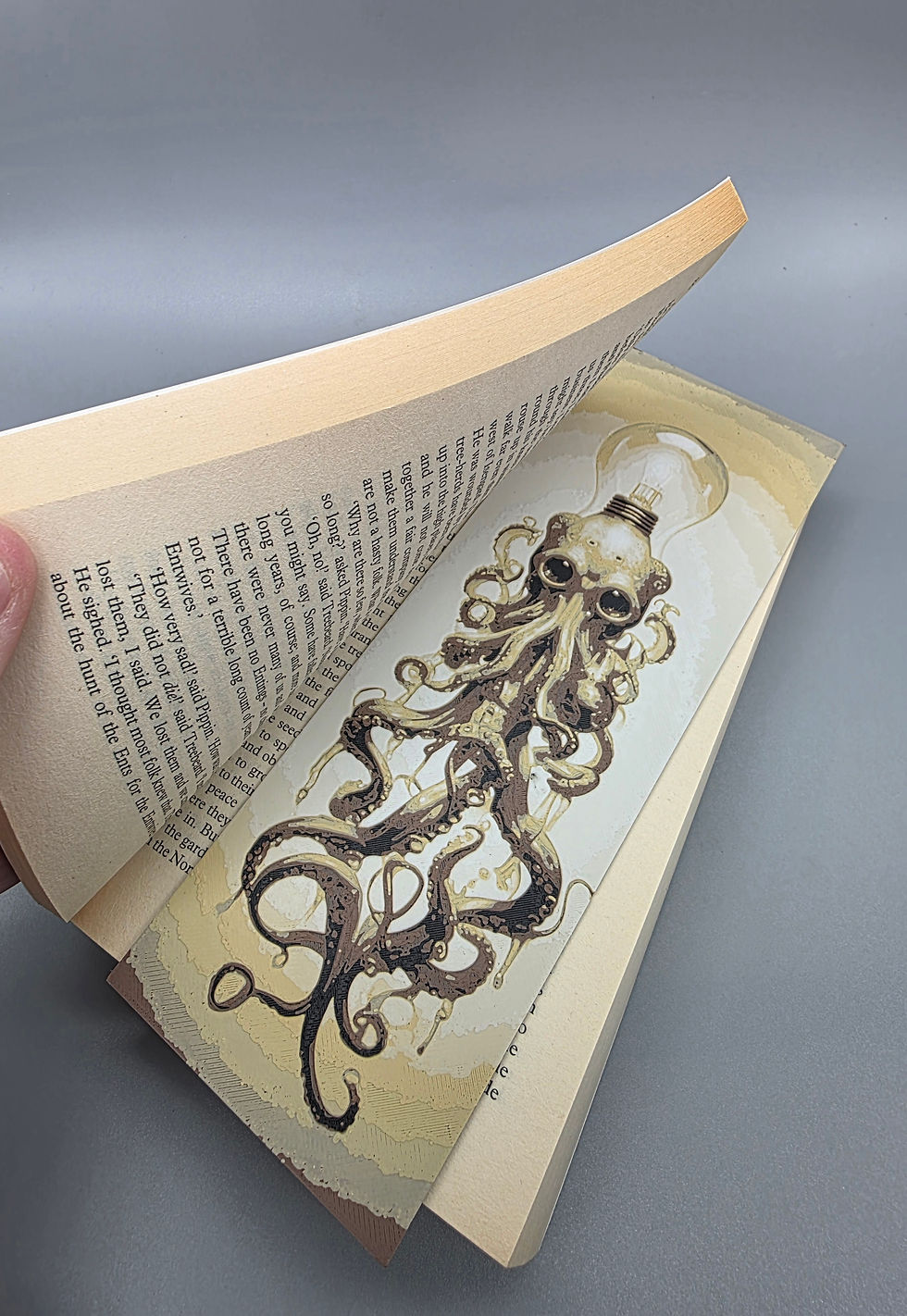 Thumbnail: Steampunk Octopus Bookmark | Unique Fan Art Gift for Readers & Collectors