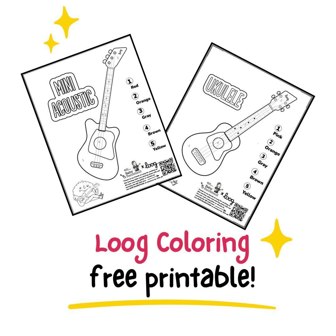 Color By Number Loog Guitar- Ms Alyssa X Baby Bandstand