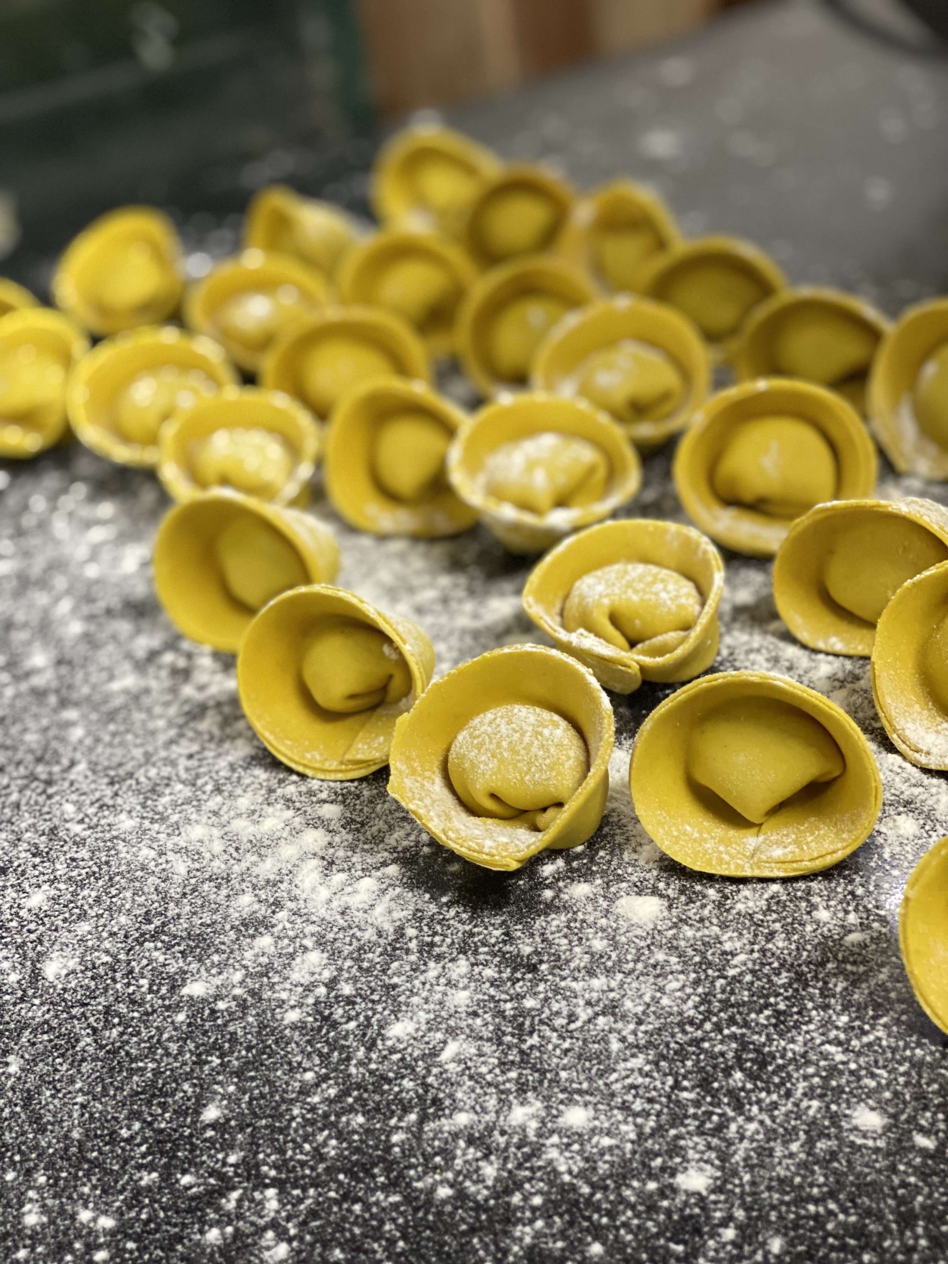 Tortelli de Brie e Pêra