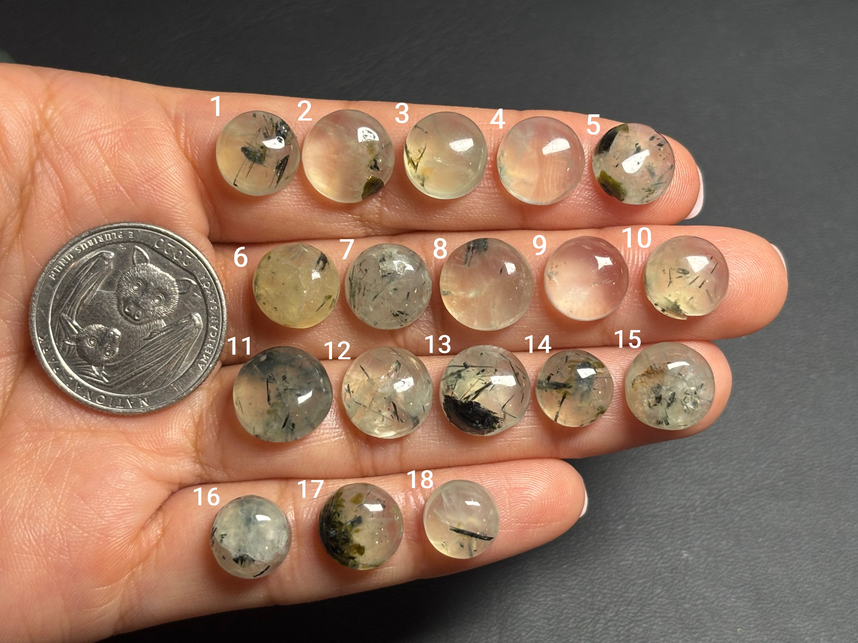 Prehnite 10-12mm Rounds Ring Size