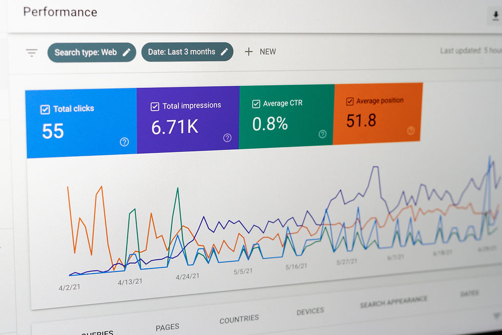 SEO organic traffic data on Google Search Console