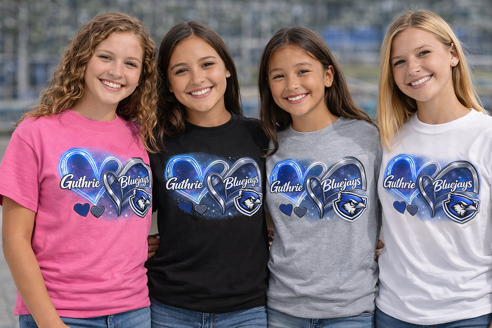 Thumbnail: Youth Bluejay Hearts Spirit Tee