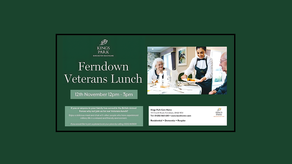 Kings Park, Ferndown Veterans Lunch