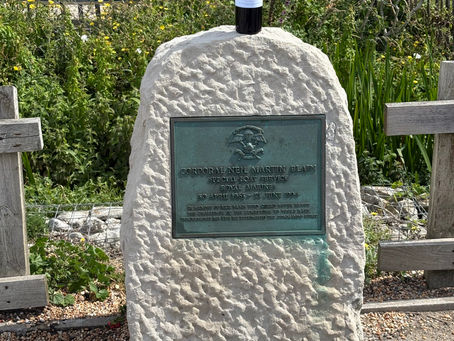 Neil Blain's memorial at West Bexington,