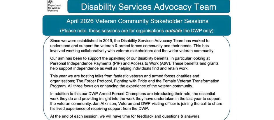 April 2026 Veteran Community Stakeholder Sessions