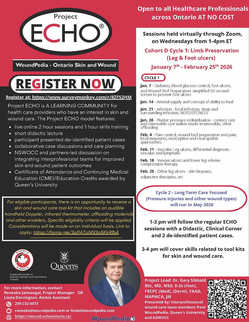 ECHO Ontario Skin and Wound 2026 Cohort D Cycle 1 (Limb Preservation: Leg and Foot Ulcers)
