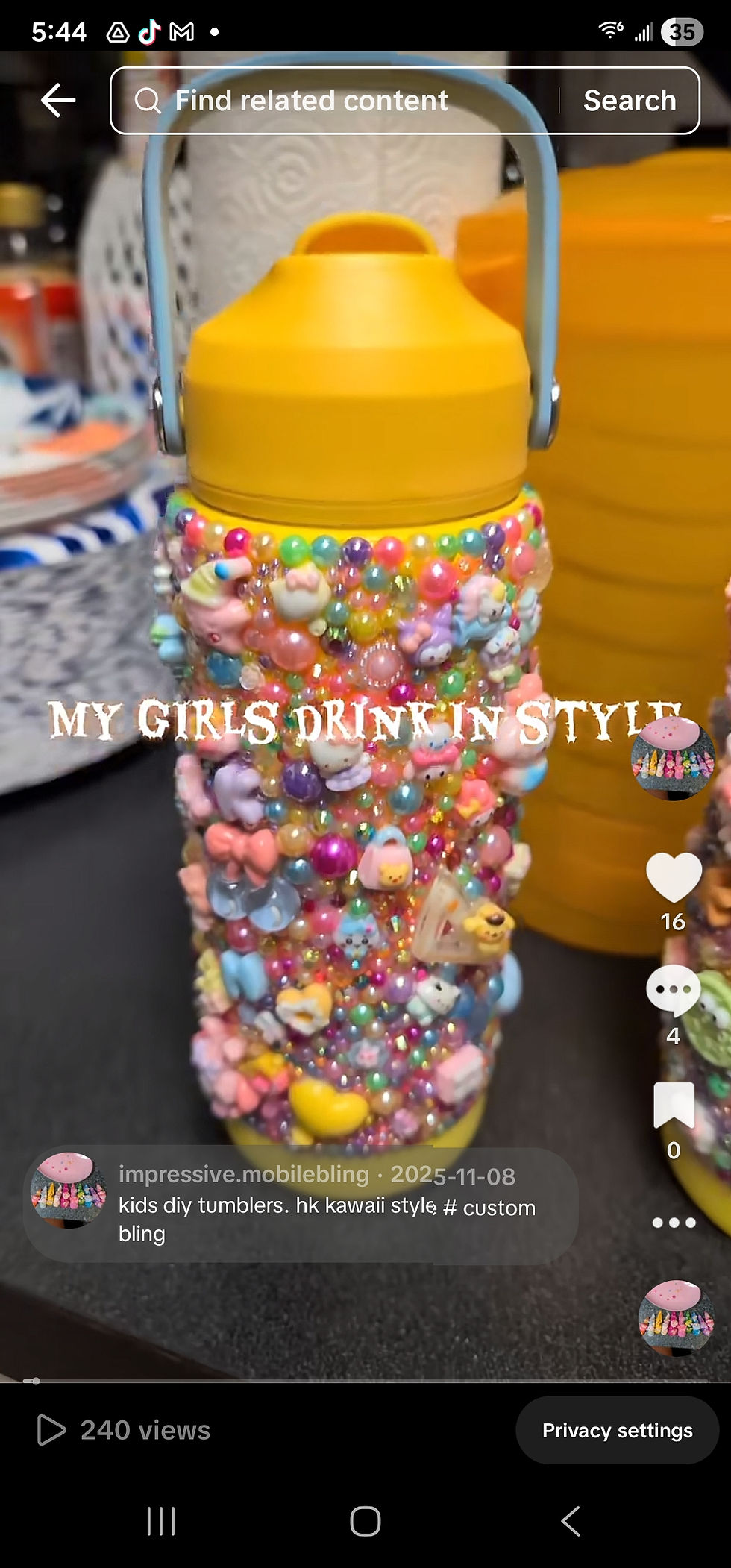 Thumbnail: Blinged Kids Tumbler
