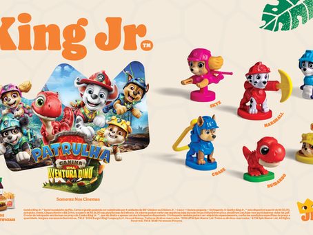 Burger King lança miniaturas de ‘Patrulha Canina: Uma Aventura Dino’ no Combo King Jr.