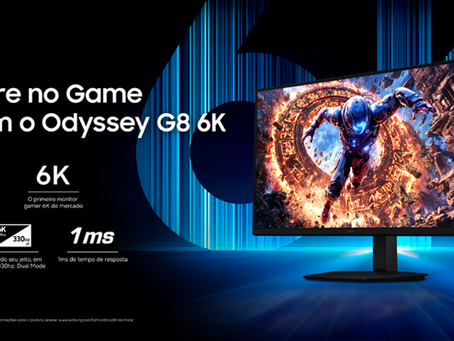 Samsung amplia portfólio gamer com monitores Odyssey G8 6K e Odyssey OLED G8