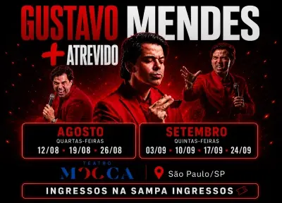 Gustavo Mendes volta aos palcos com humor sem freio em “Mais Atrevido”