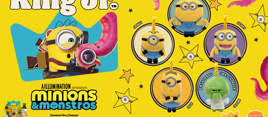 Os alegres e travessos Minions da Illumination invadem o Burger King® em parceria ligada ao novo filme, Minions & Monstros