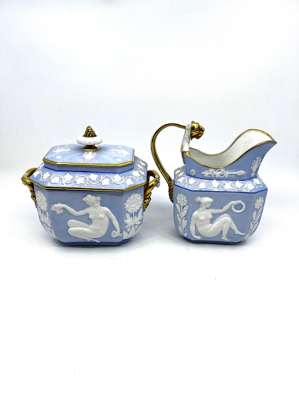 Miniature : Nast A Paris soft blue porcelain cream and sugar