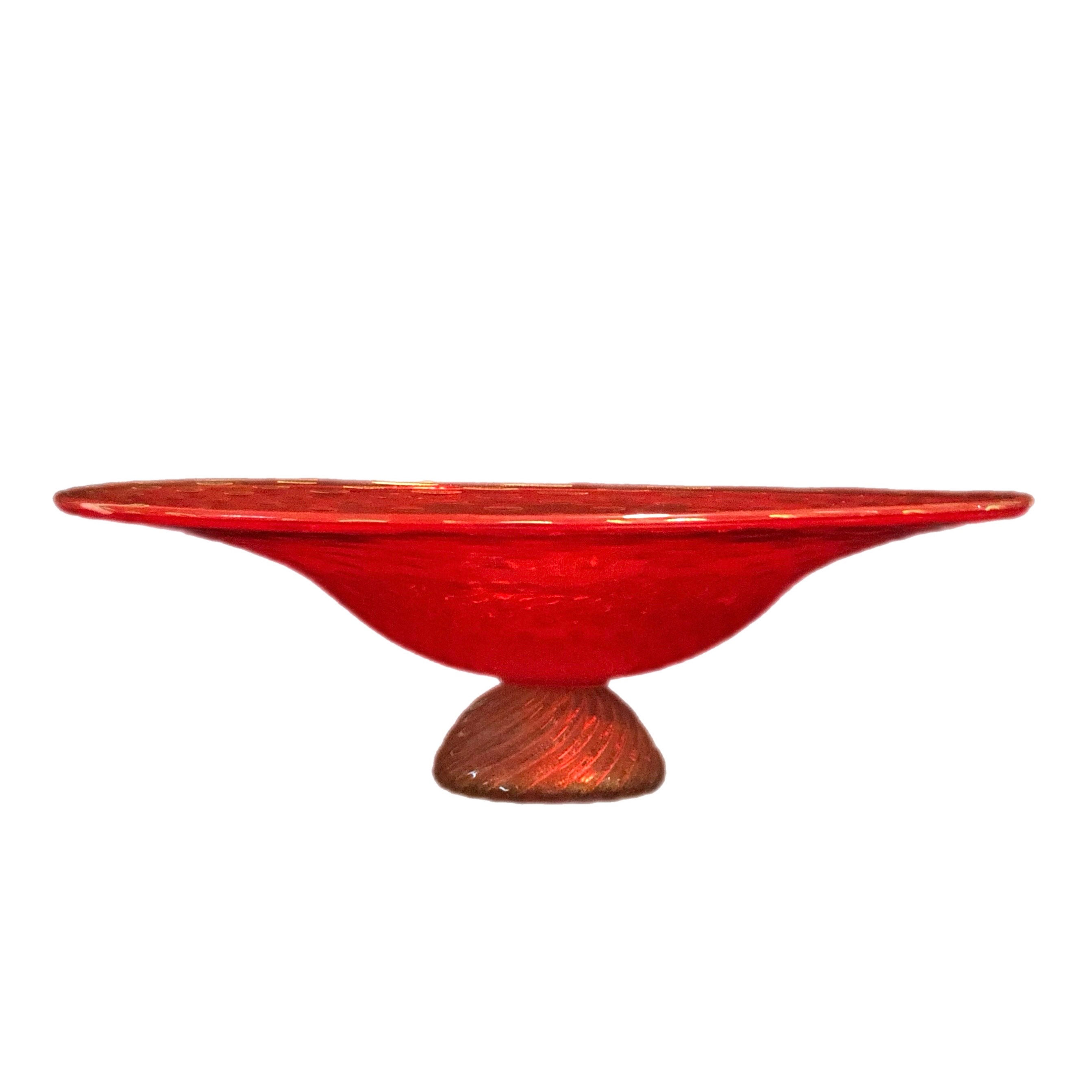 Red And Gold Murano Pedestal Centre piece