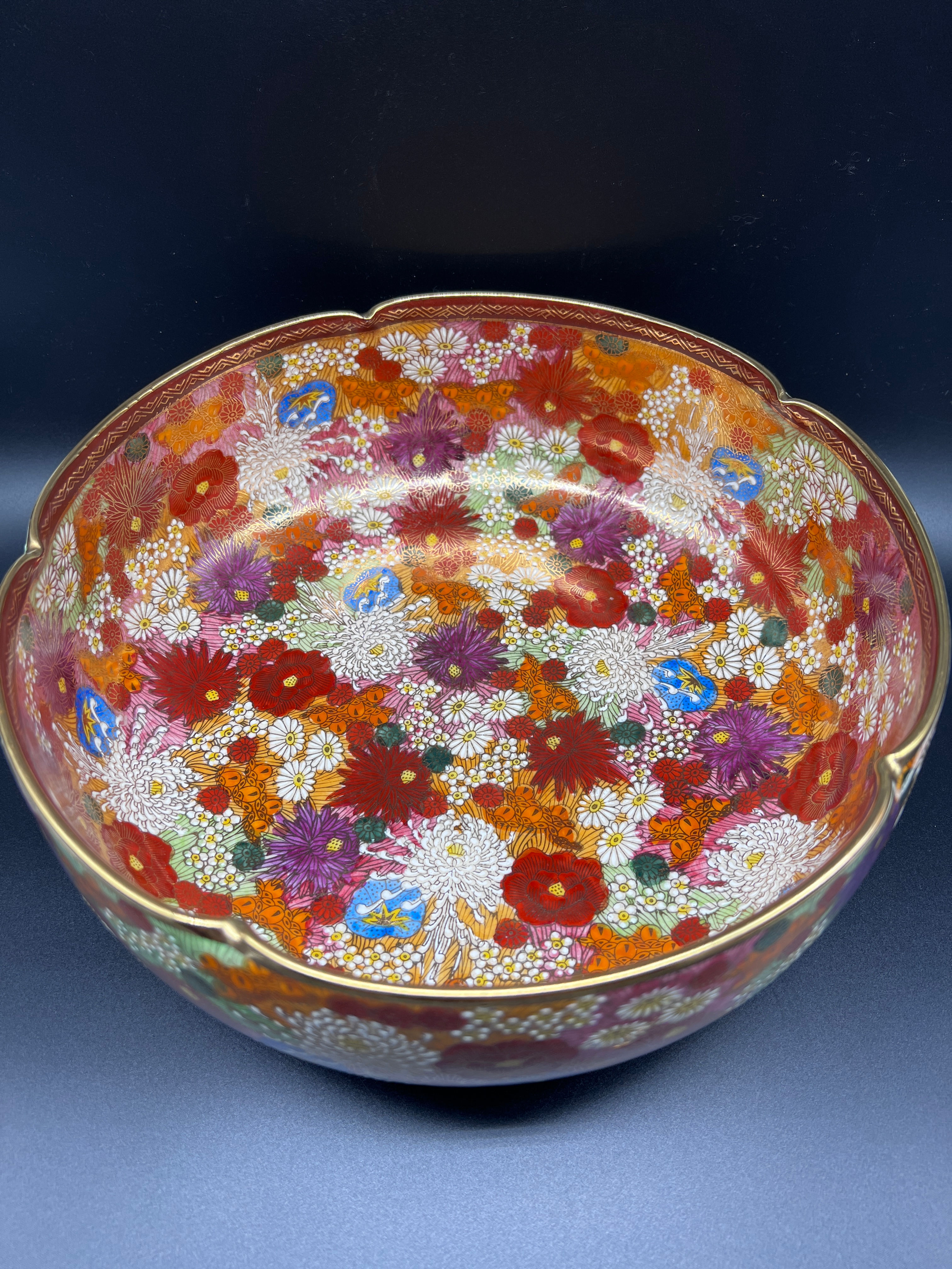 Antique Japanese Satsuma Millefleur Bowl, Late Meiji Period