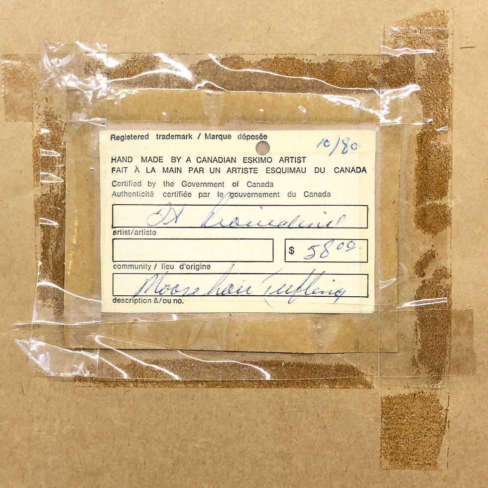 Miniature : Canadian Inuit Art  Floral Moose hair Tufting- Hand Made