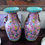 Thumbnail: Exquisite Pair of Chinese Cloisonné Pink ground Marriage Vases