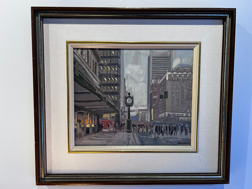 Miniature : Peter Ewart (Canadian 1918-2001)Granville Street Vancouver