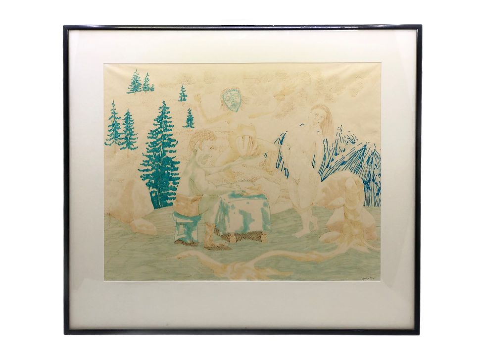 Miniature : Claude Herbert Breeze "71" Every Mans game ink on paper