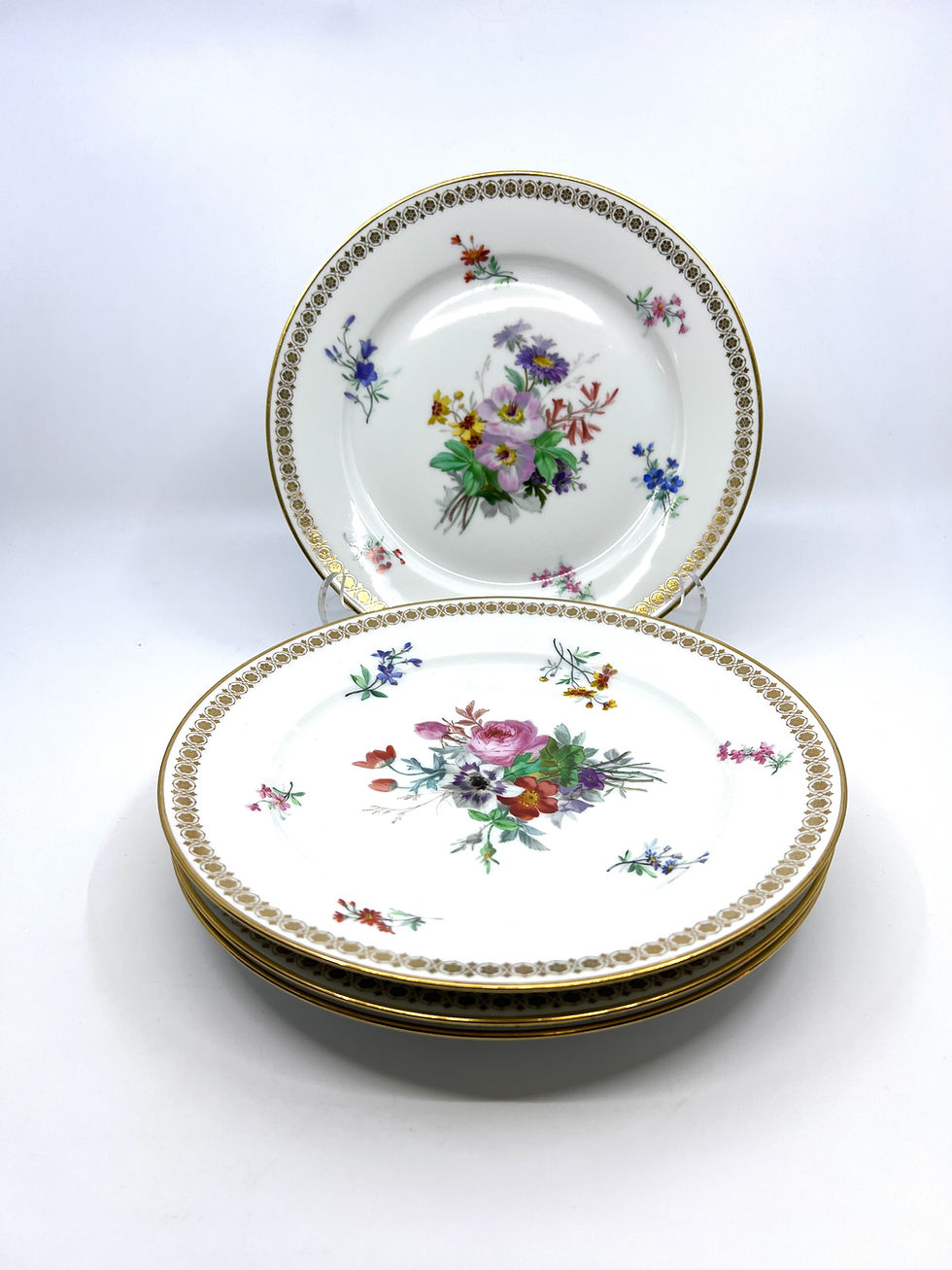 Miniature : Set of Four Sèvres French Napolean III Porcelain Plates