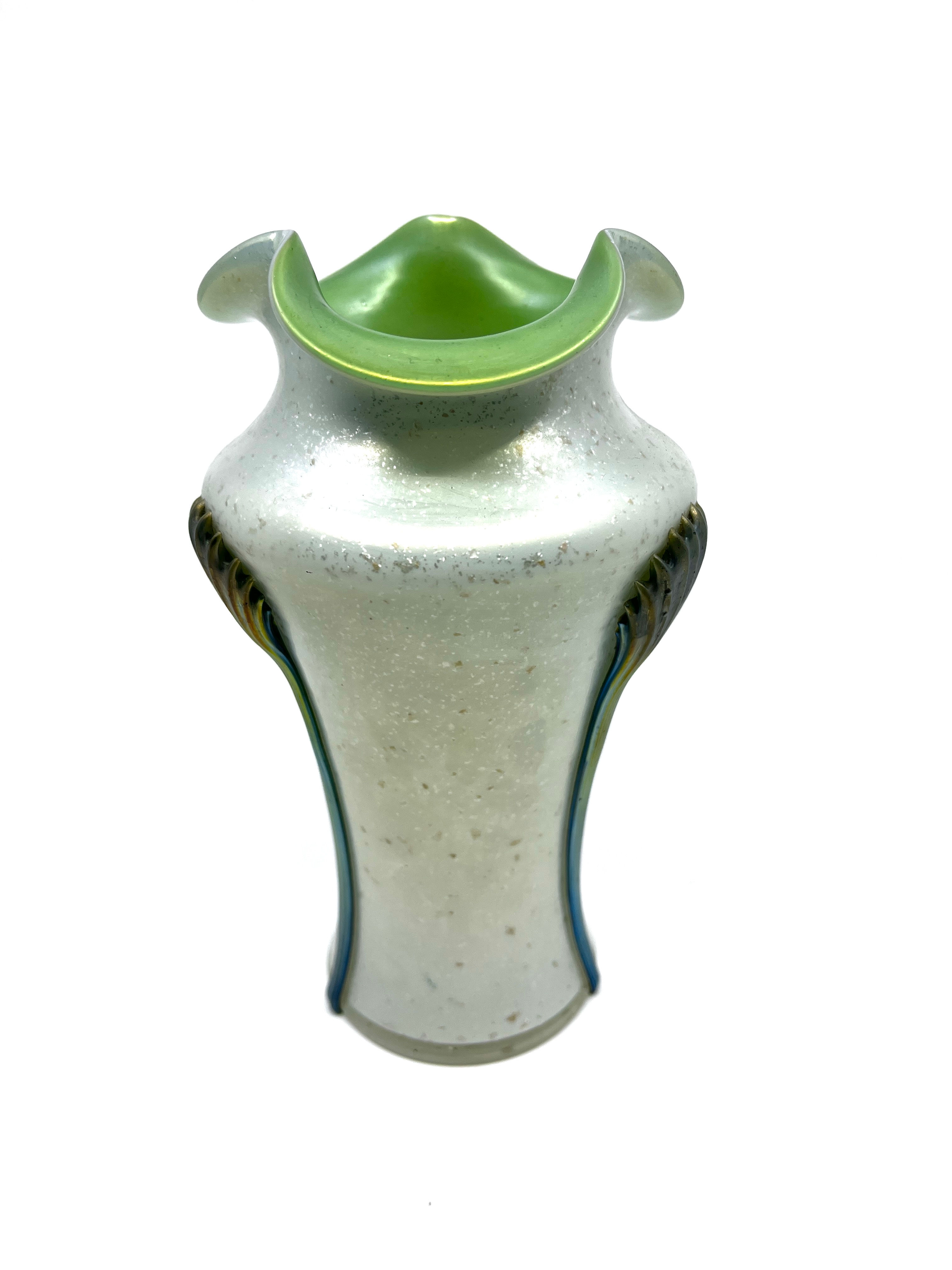 Kralik Green art glass vase